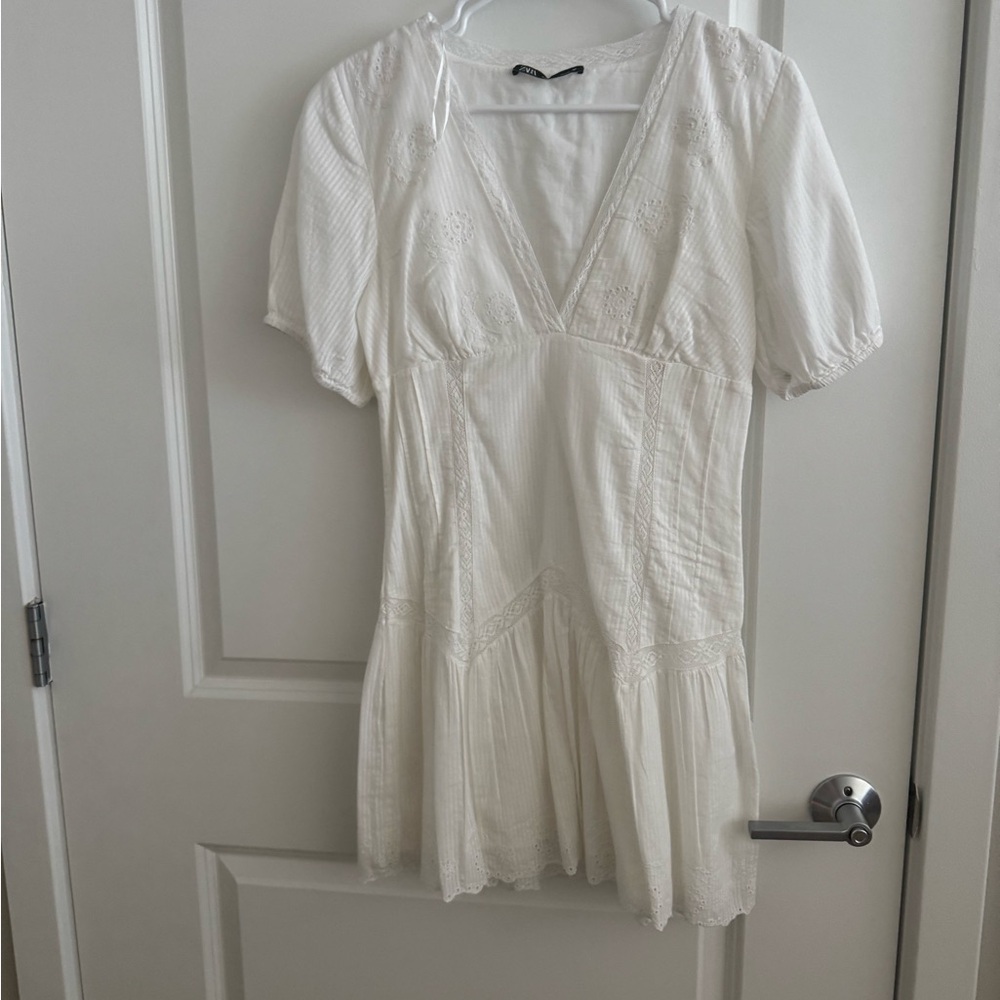 Zara Ivory Lace Accent Blouse